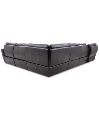 Gabrine 6-Pc. Leather Sectional with 3 Power Headrests and Chaise