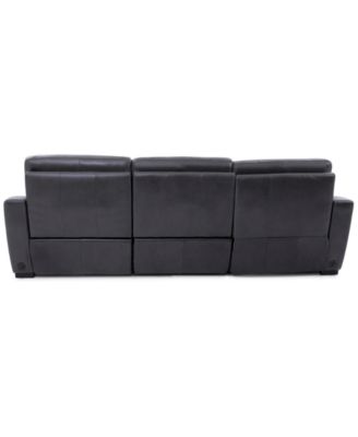 Gabrine 3-Pc. Leather Sectional with 2 Power Headrests & Chaise, Created for Macy's