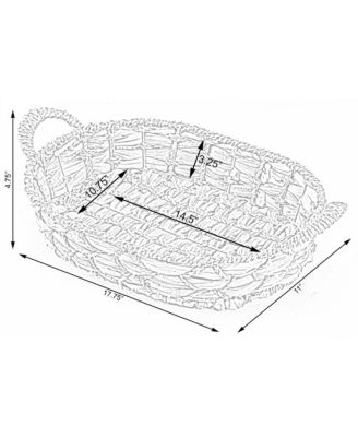Seagrass Fruit Bread Basket Tray with Handles