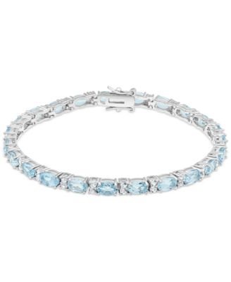 Macy's - Amethyst (10 ct. t.w.) & White Topaz (1-3/4 ct. t.w.) Link Bracelet in Sterling Silver (Also in Blue Topaz, Citrine, Lab-Created Opal, Lab-Created Blue Sapphire, Lab-Created Ruby, & Lab-Created Emeral