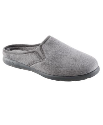 isotoner signature men's memory foam microterry and waffle travis hoodback slippers