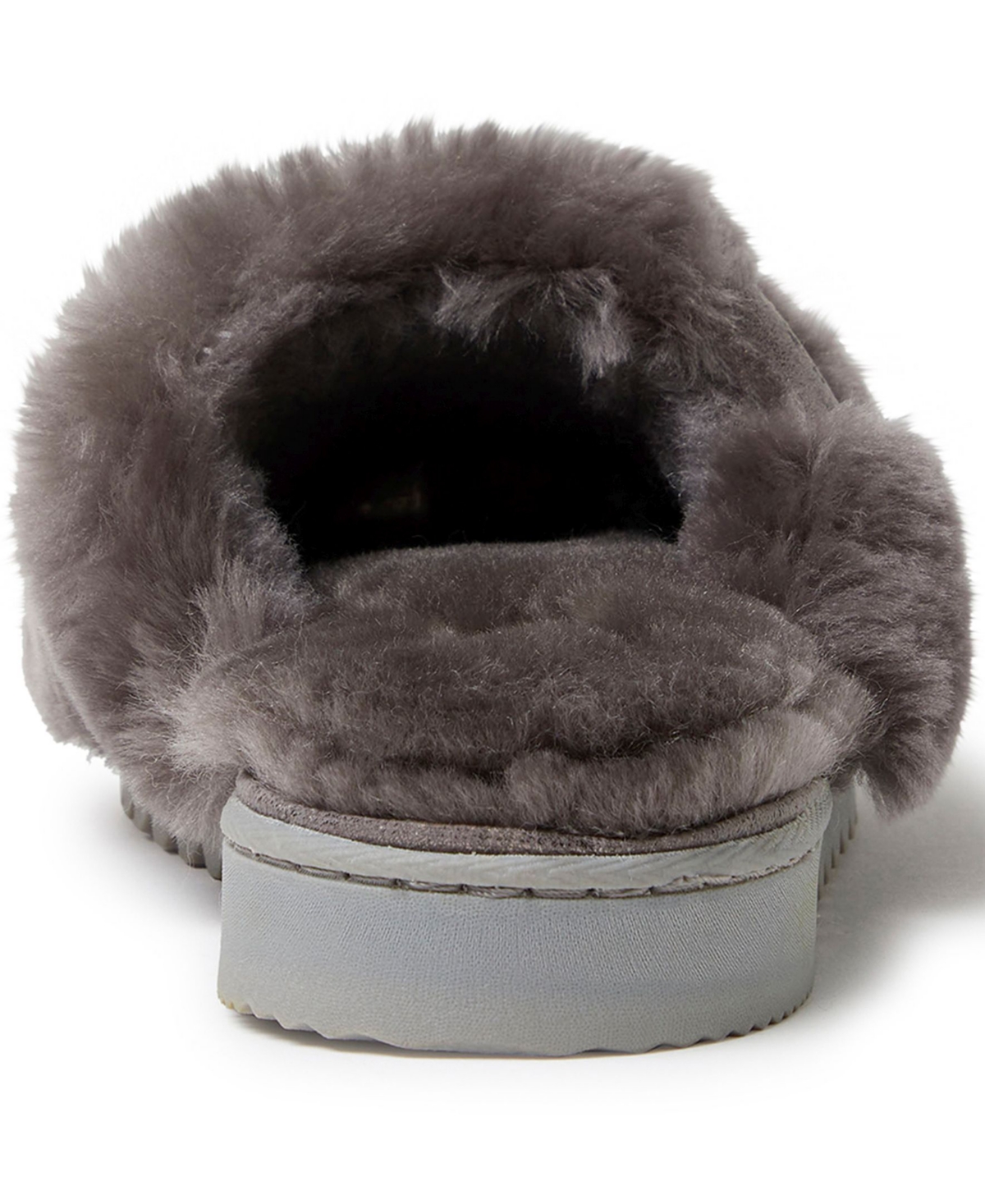Dearfoams Fireside by Women's Cairns Genuine Shearling Fuzzy Slide Slipper