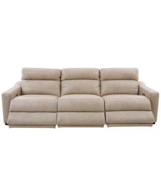 Gabrine 3-Pc. Leather Sofa with 3 Power Recliners, Created for Macy's