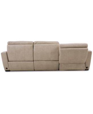 Gabrine 3-Pc. Leather Sectional with 2 Power Headrests & Chaise, Created for Macy's