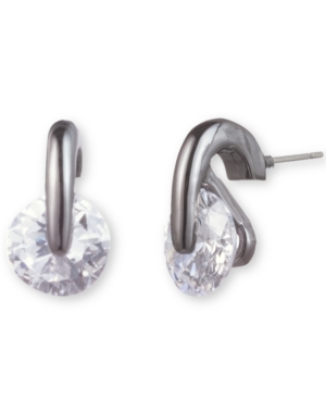 image of Givenchy Light Hematite-Tone Floating Cubic Zirconia Stud Earrings