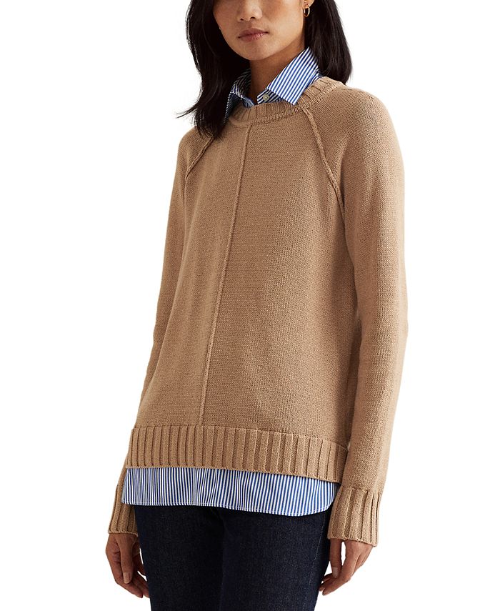 Lauren Ralph Lauren Layered Cotton Sweater & Reviews - Sweaters - Women ...