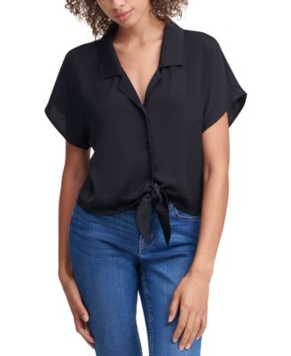 calvin klein tie front blouse