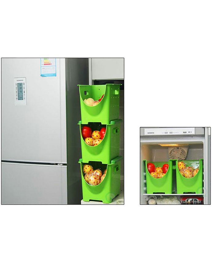 Basicwise Vintiquewise Stackable Plastic Storage Container, Stacking