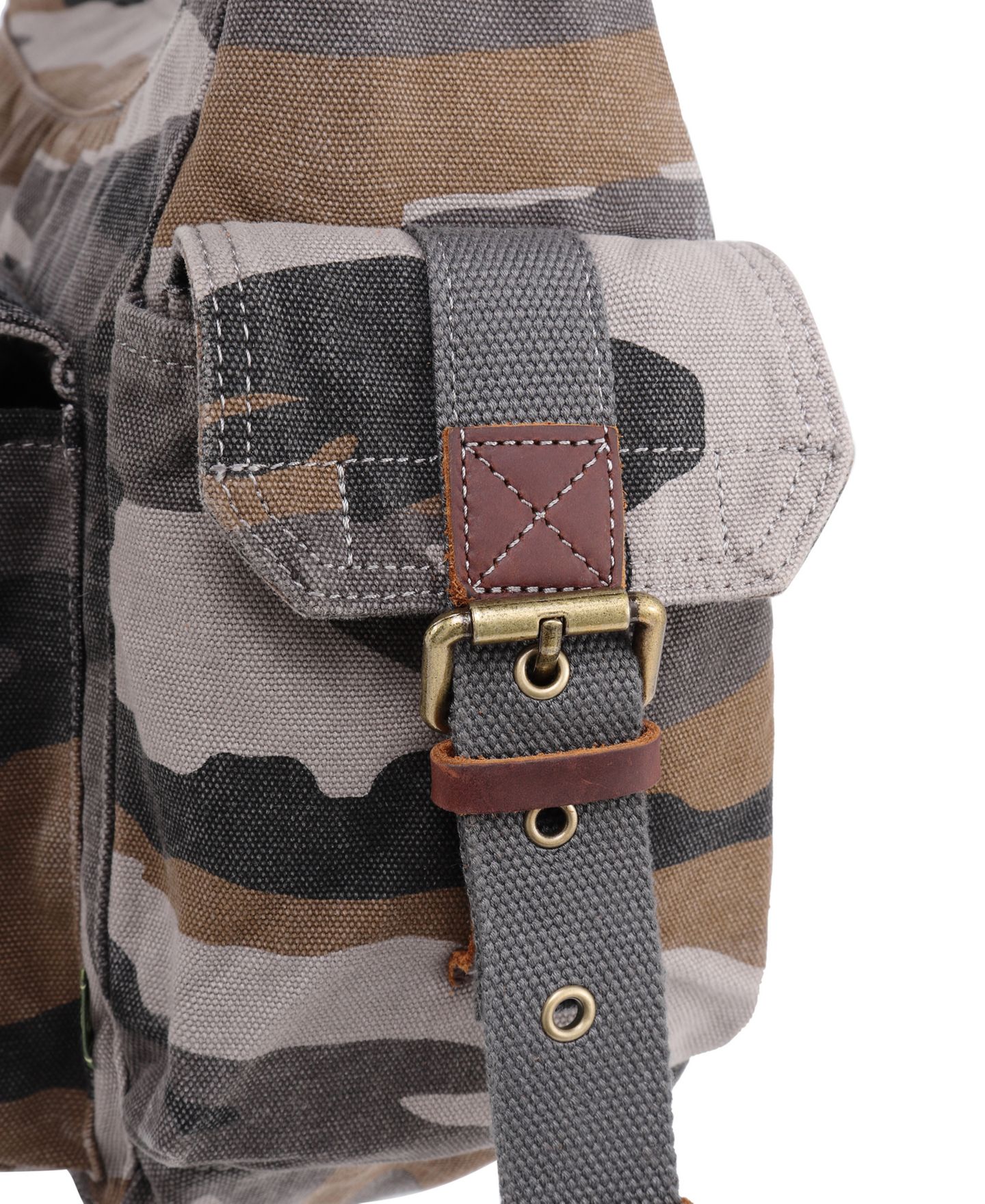 Женская сумка TSD BRAND Camo Canvas Messenger, цвет: Серый — фото 10