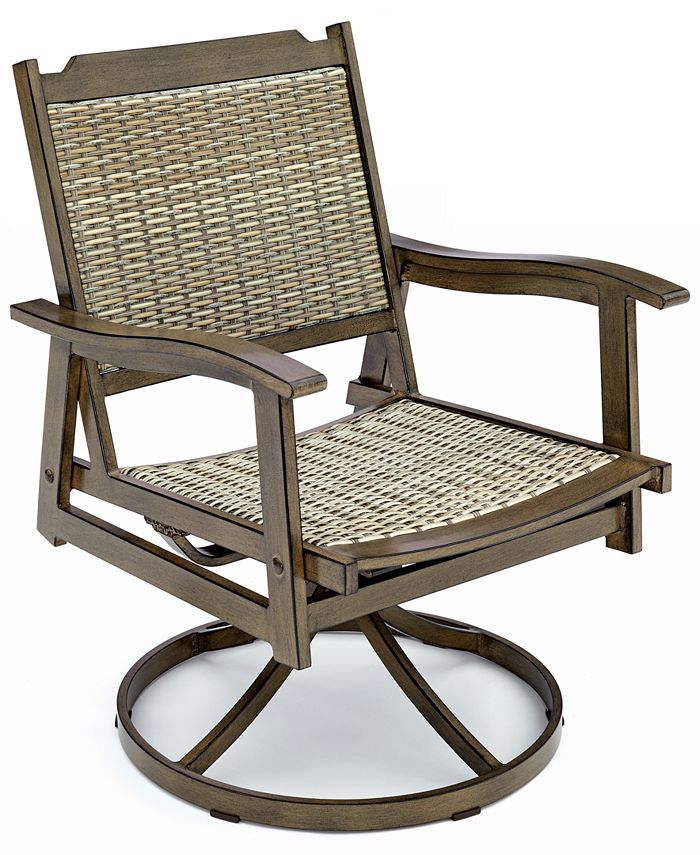 Furniture Set of 2 Kathan Outdoor Swivel Dining Chairs, Created for
