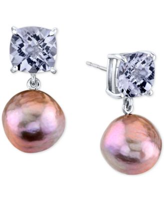 pink pearl earrings macys