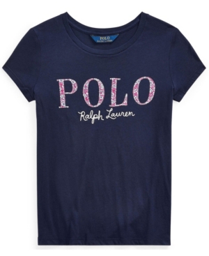 image of Polo Ralph Lauren Big Girls Floral Cotton Jersey Logo Tee