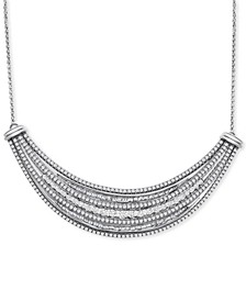 Diamond Multi-Row 18" Collar Necklace (1-1/2 ct. t.w.) in Sterling Silver, Created for Macy's