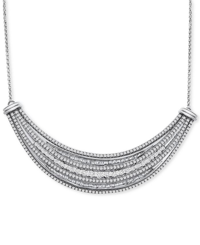 Wrapped in Love - Diamond Multi-Row 18" Collar Necklace (1-1/2 ct. t.w.) in Sterling Silver