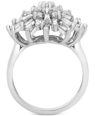 Diamond Starburst Cluster Ring (1-1/2 ct. t.w.) in 14k White Gold or 14k Yellow Gold, Created for Macy's