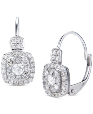 image of Diamond Cluster Drop Earrings (5/8 ct. t.w.) in 14K White Gold