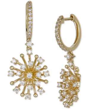 image of Diamond Starburst Dangle Drop Earrings (3/4 ct. t.w.) in 14k White Gold or 14k Gold