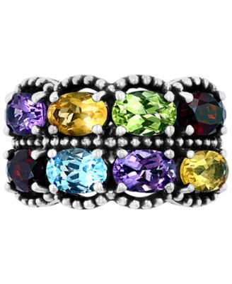 EFFY Collection EFFY® Multi-Gemstone Oval Double Row Statement Ring (4-1/2 ct. t.w.) in Sterling Silver