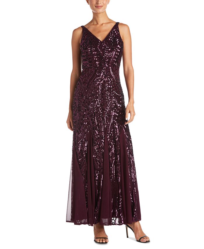Nightway - Plus Size Sleeveless Sequin Gown