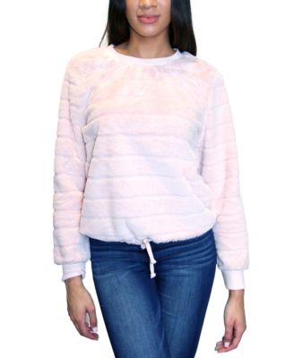 Crave Fame - Juniors' Faux Fur Illusion Sweatshirt