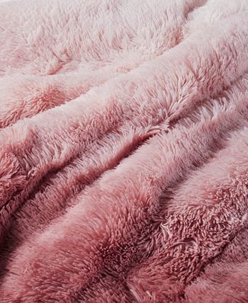 CosmoLiving - Cleo Ombre Shaggy Fur Comforter Set, 3 Piece