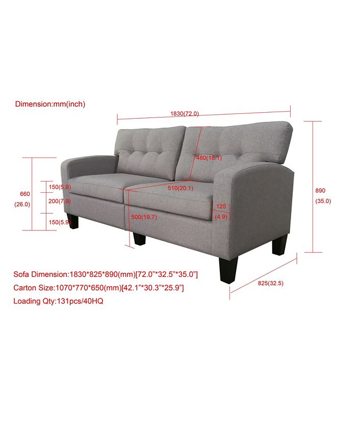 Dorel Living Sherri Small Space Sofa & Reviews - Furniture - Macy's