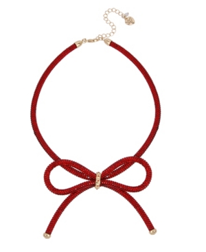image of Betsey Johnson Festive Mesh Bow Necklace, 16