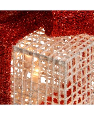 PreLit White Thread Gift Box Assortment