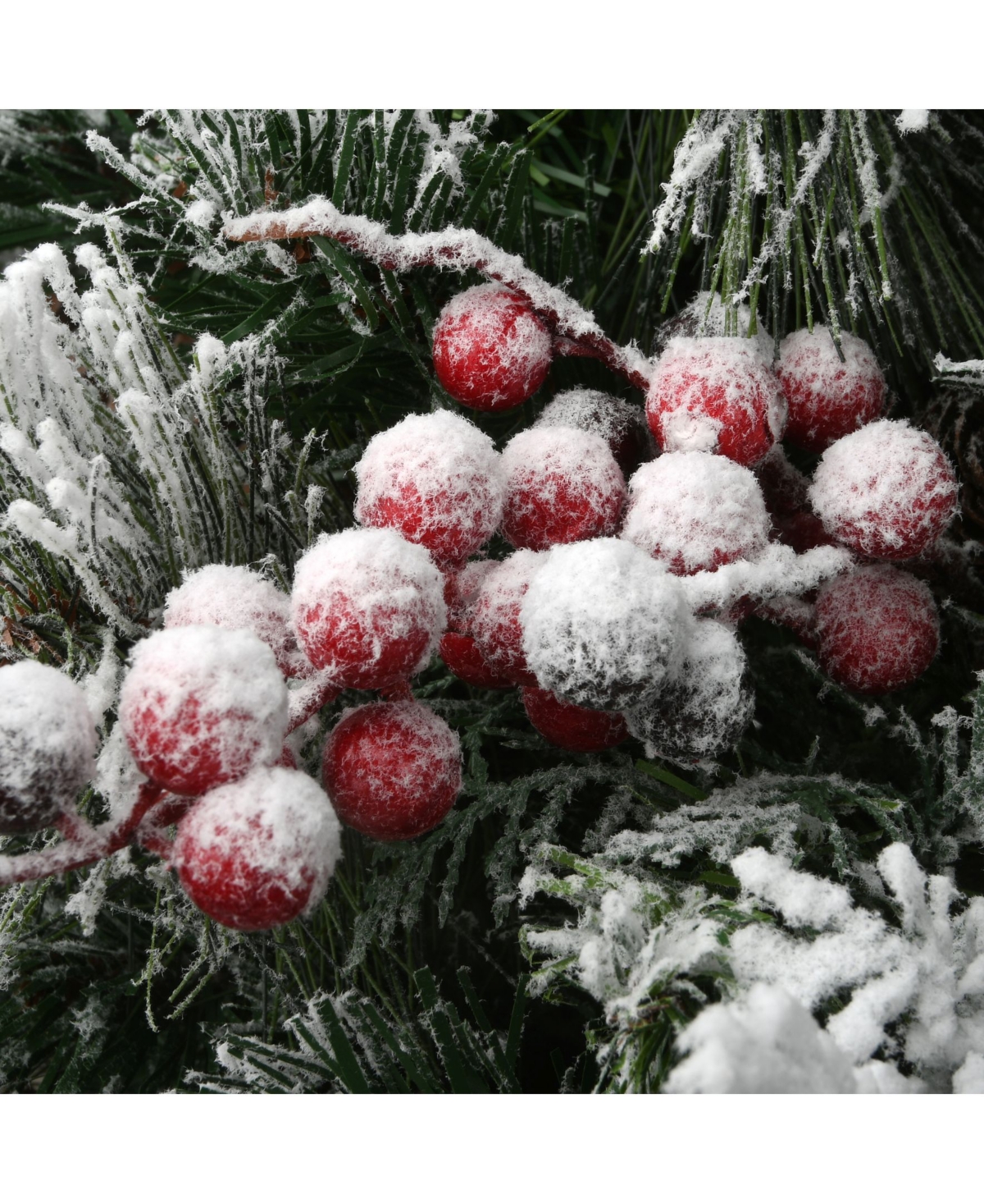 NATIONAL TREE COMPANY SNOWY BEDFORD URN FILLER WITH BATTERY OPERATED LED LIGHTS