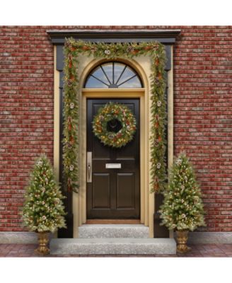 9' x 10" Frosted Berry Garland with 100 Clear Lights