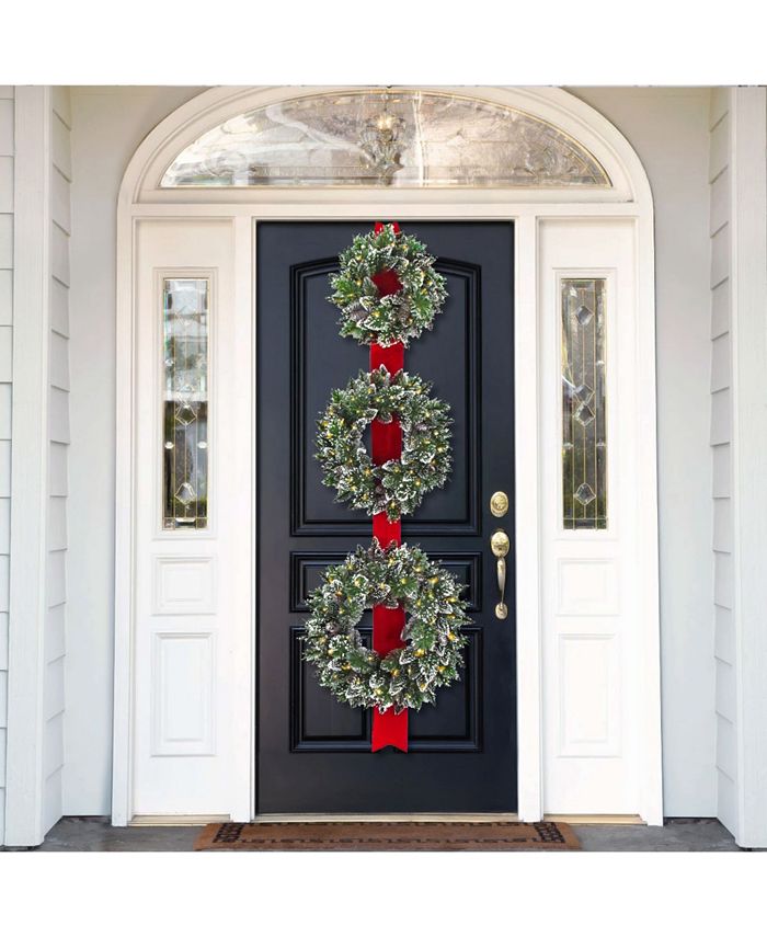 National Tree Company 18", 22", & 26" Triple Wreath Door Décor Piece