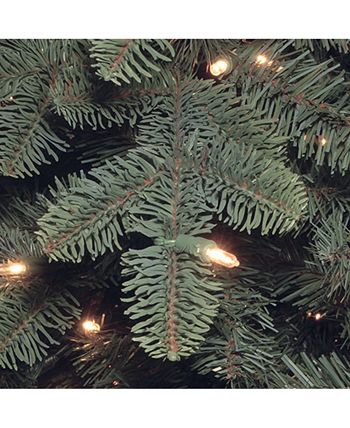 National Tree Company - National Tree 7 .5' "Feel Real" Mountain Noble Blue Spruce Hinged Tree with 750 Clear Lights