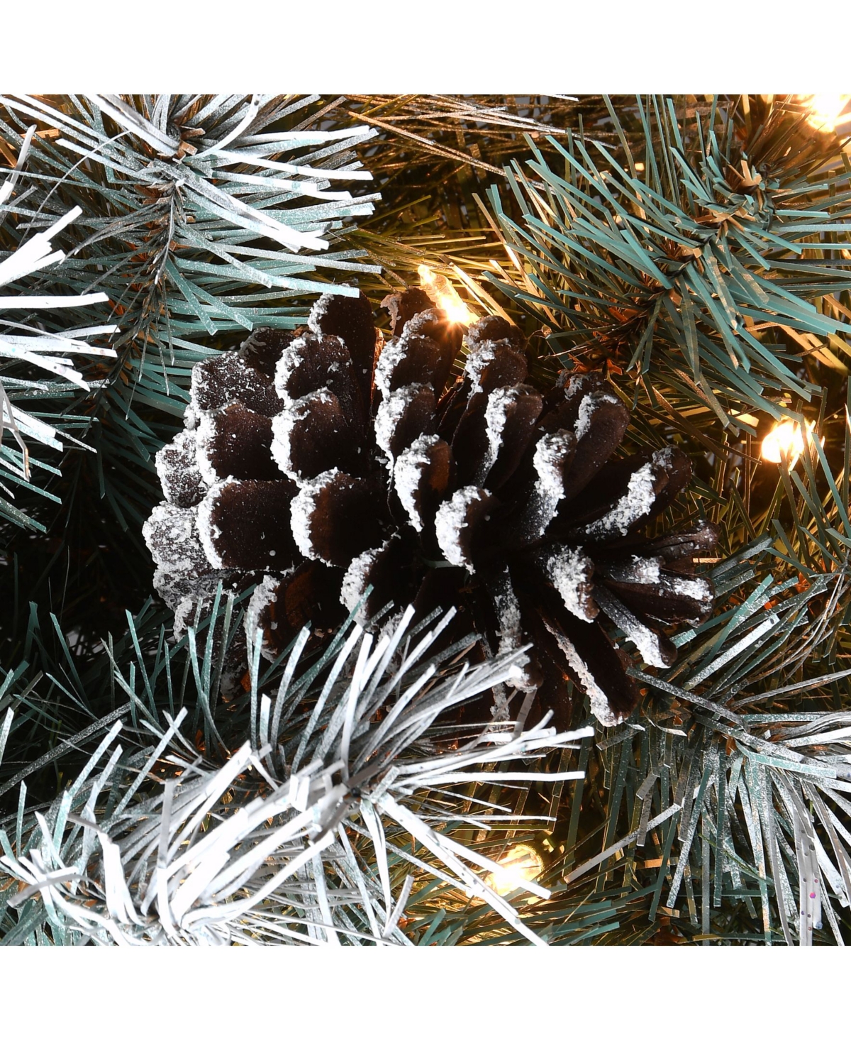 National Tree Company Snowy Glacier Pine Tree With Battery Operated Led Lights In Green