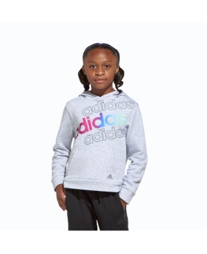 adidas Big Girls Tie Dye Logo Fleece Pullover Hoodie