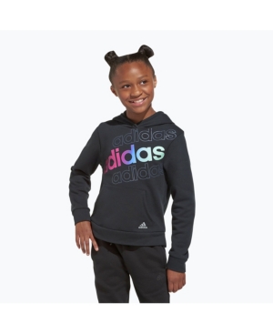 adidas Big Girls Tie Dye Logo Fleece Pullover Hoodie