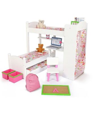 Playtime By Eimmie Doll Bunk Bed with Trundle Set