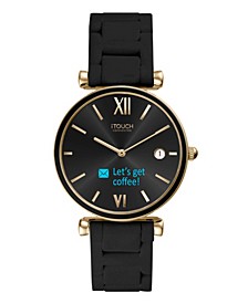 Connected Women's Hybrid Smartwatch Fitness Tracker: Gold Case with Black Metal Strap 38mm