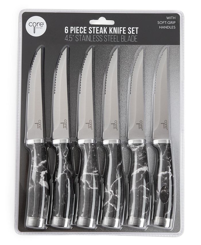 Home Basics 6 Piece Stainless Steel Steak Knife Set with All