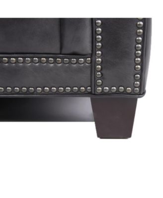 Willison Italian  Leather Armchair in Charcoal Gray