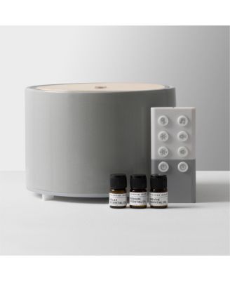 Sharper Image - Diffuser Ultrasonic Aromatherapy Wood Lid and Ceramic LED with Sound 150mL