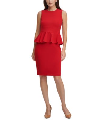 calvin klein peplum sheath dress