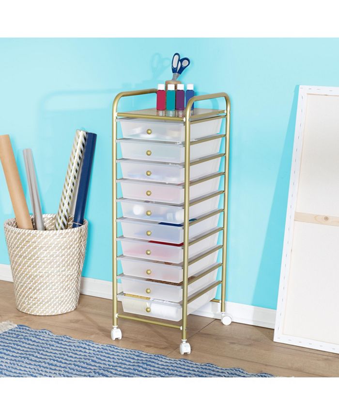 Honey Can Do 10Drawer Rolling Storage Cart With Plastic Drawers Macy's