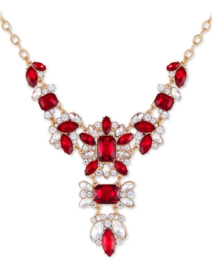 image of Guess Gold-Tone Stone Statement Necklace, 16