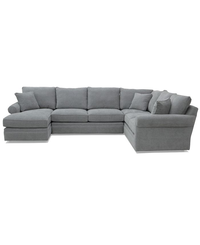 Furniture Zaniel 138" 3PC Fabric Sectional with Chaise, Created for