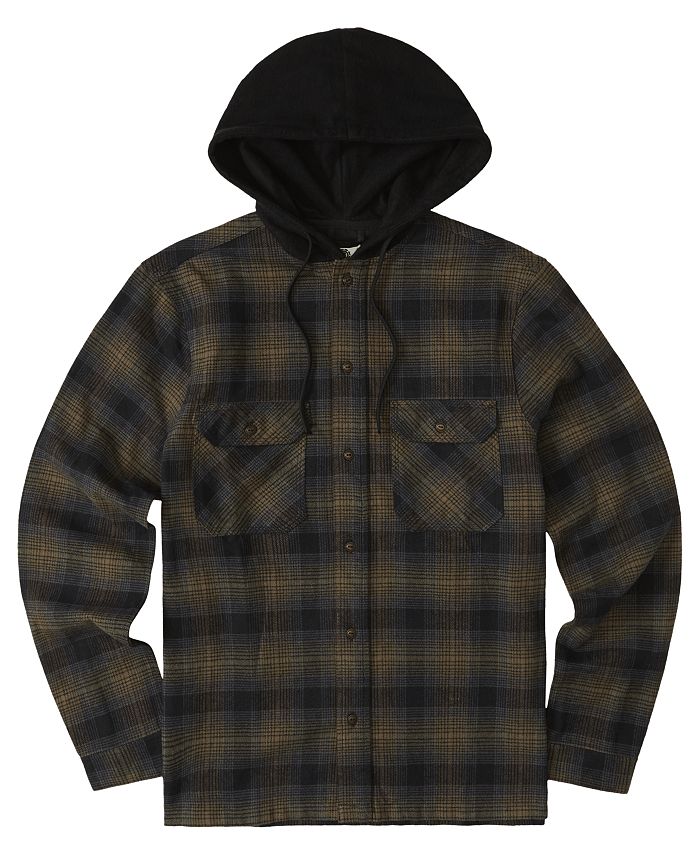 Element Men's Wentworth Shadow Plaid Hooded Flannel Shirt - Macy's