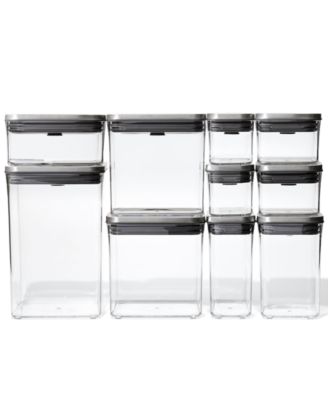 Steel Pop 12-Piece Food Storage Container Set with Scoop & Labels