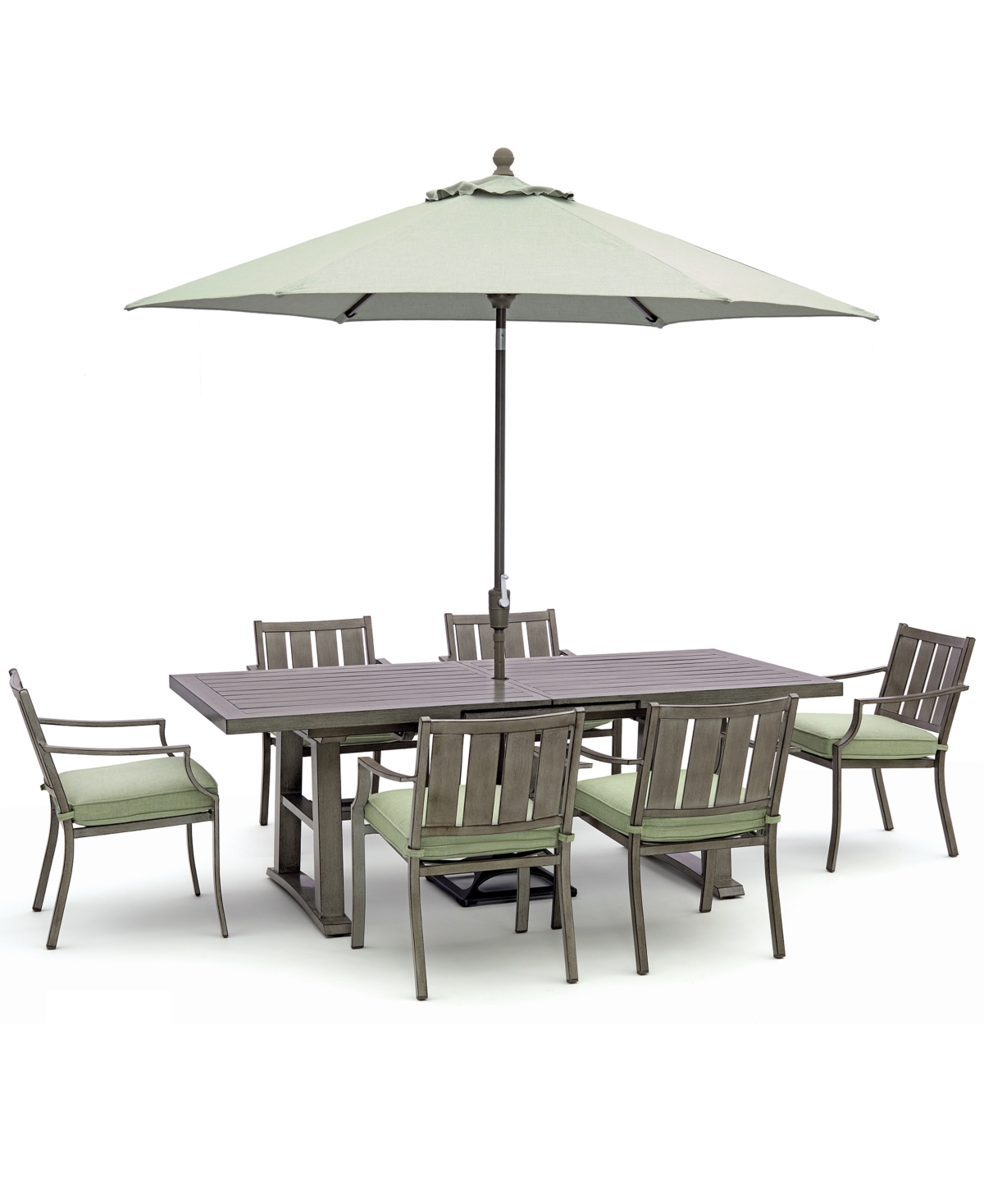 Wayland Outdoor Aluminum 7-Pc. Dining Set 87 x 40 (extends to 110) Extension Dining Table & 6 Dining Chairs, Created for Macys