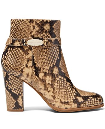 Michael Kors Finley Snakeskin-Print Ankle Booties & Reviews - Boots - Shoes  - Macy's