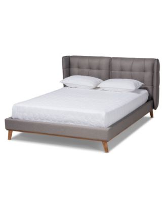 Gretchen Modern and Contemporary Queen Size Platform Wingback Bed