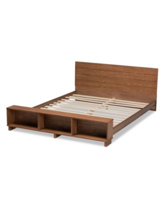 Regina Modern Full Size Platform Storage Bed with Built-in Shelves